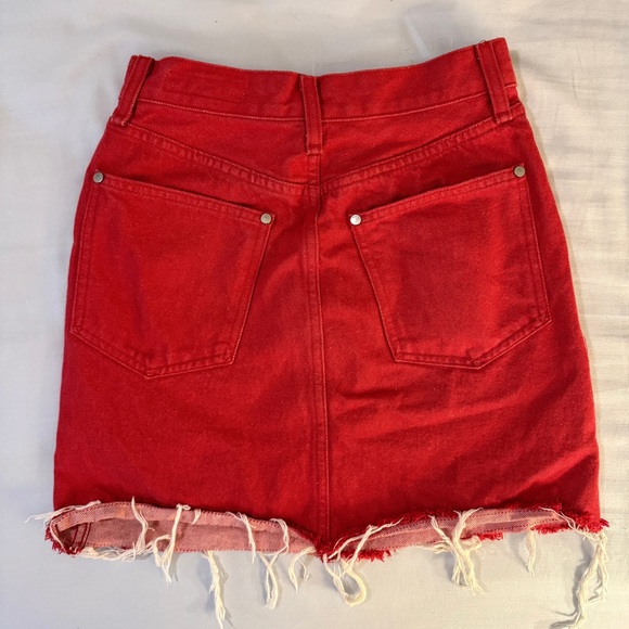 NWOT Rag & Bone Red Denim Mini Skirt - Picture 3 of 3
